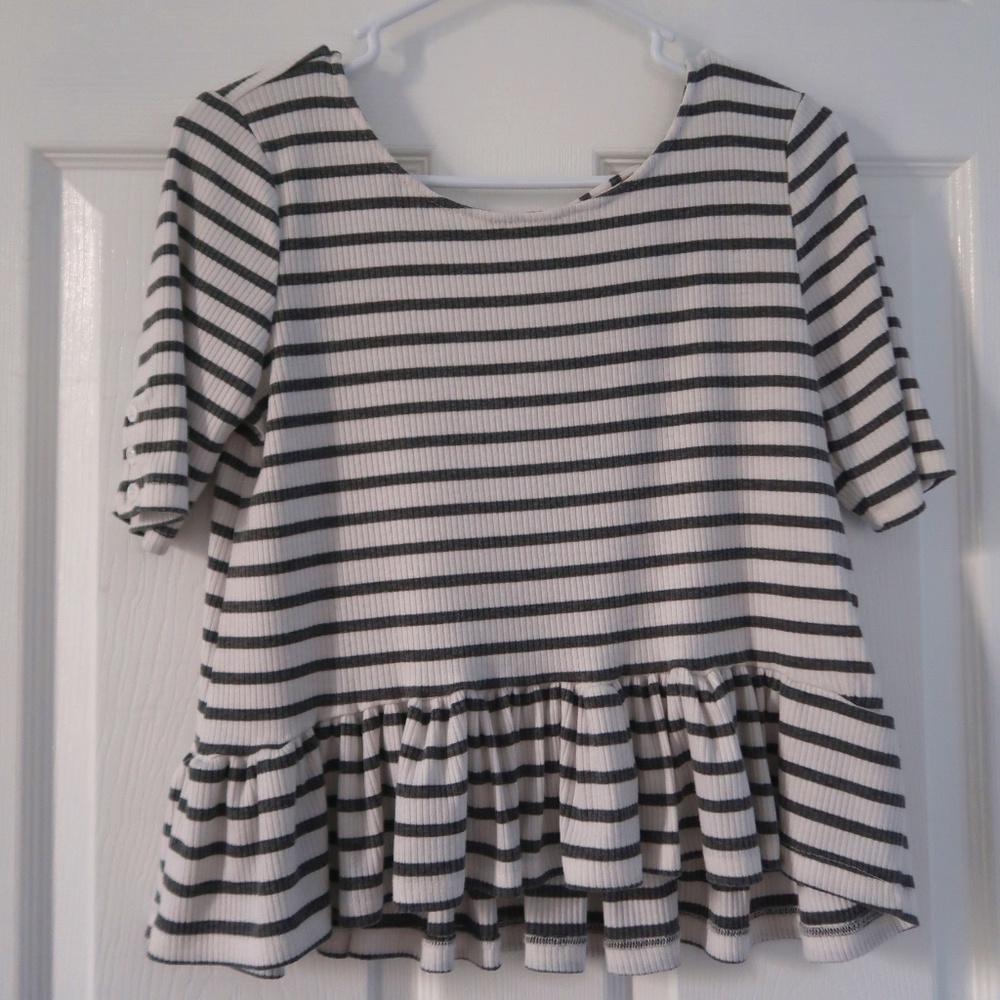 Copper Key Striped Babydoll Top